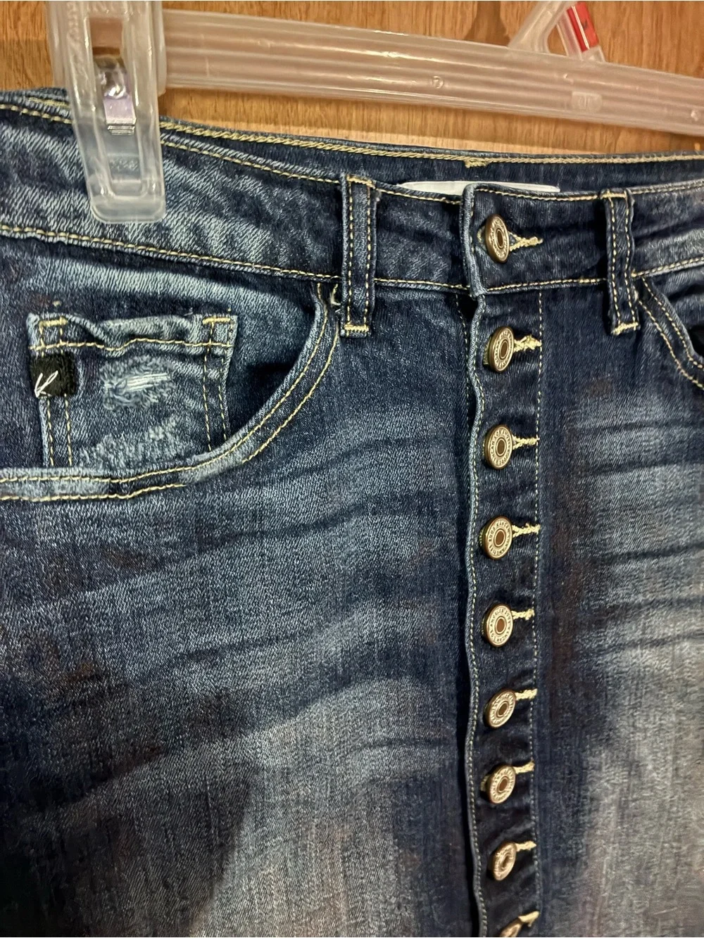 KanCan Buttons all the way Jean Skirt Size Small - Picture 2 of 5